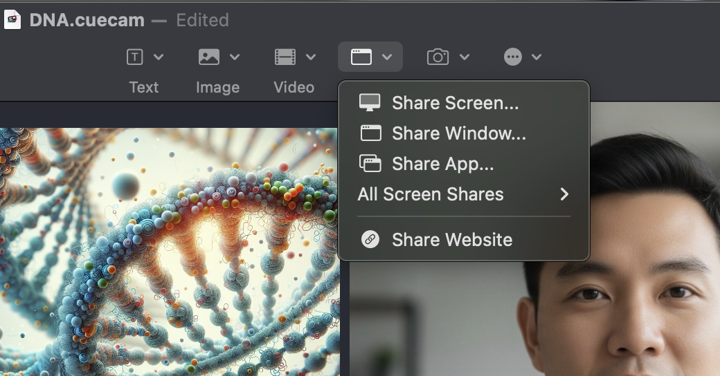 Card editor toolbar