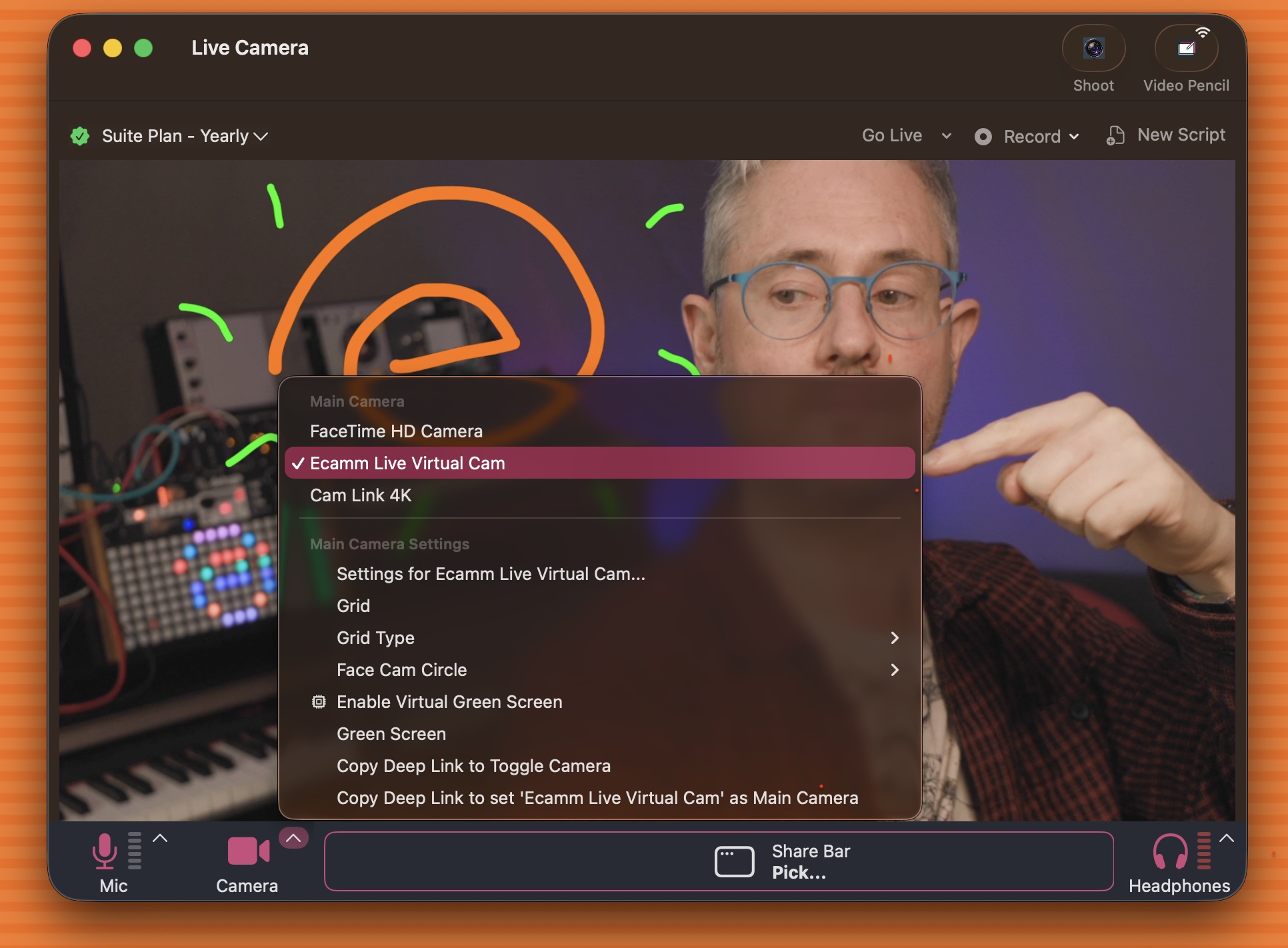 CueCam config