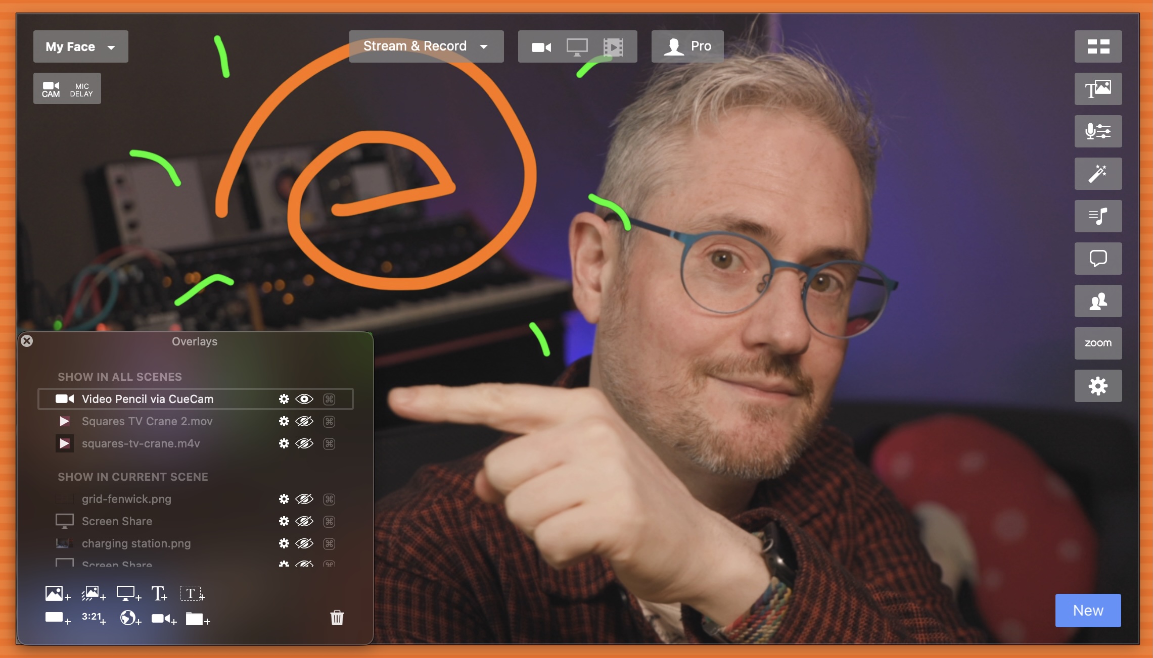 Video Pencil as a layer in Ecamm Live